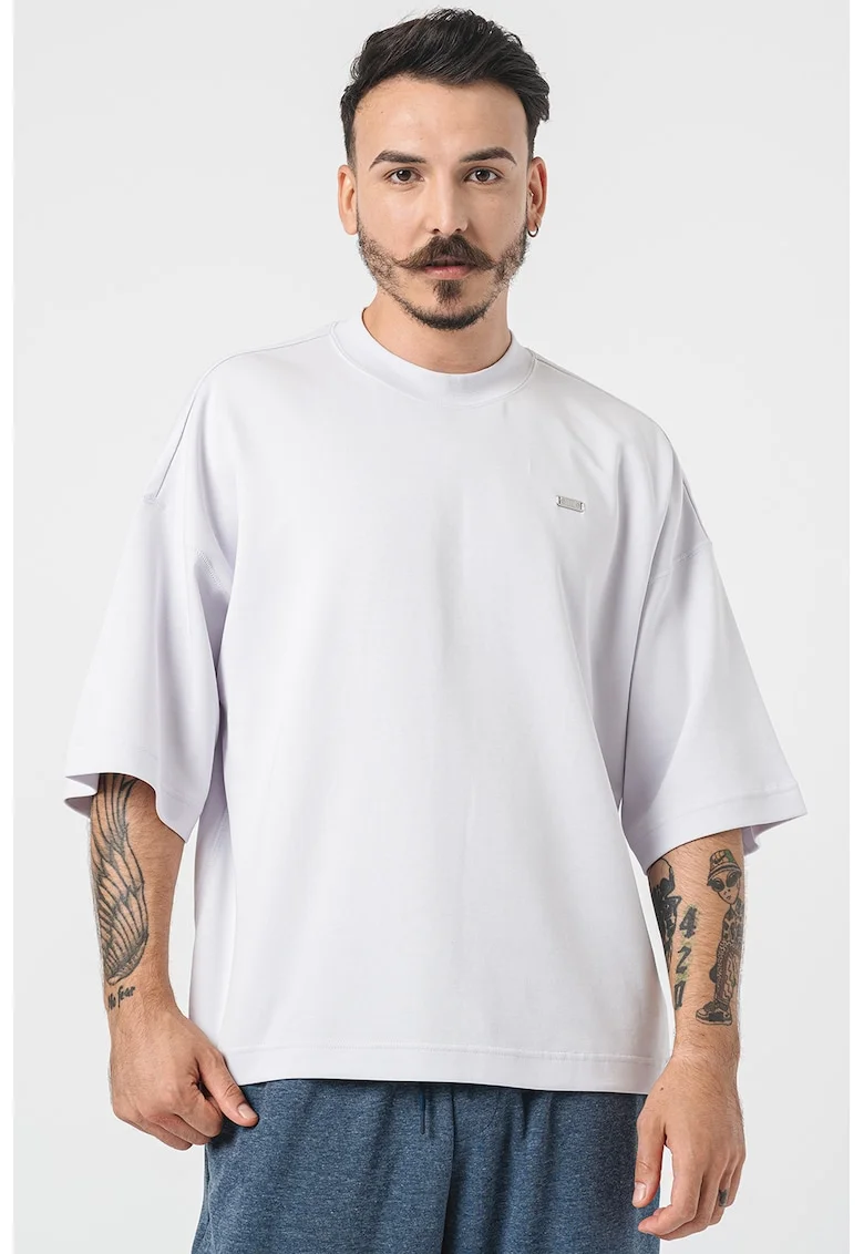 Tricou din amestec de bumbac, pentru fotbal, Alb murdar