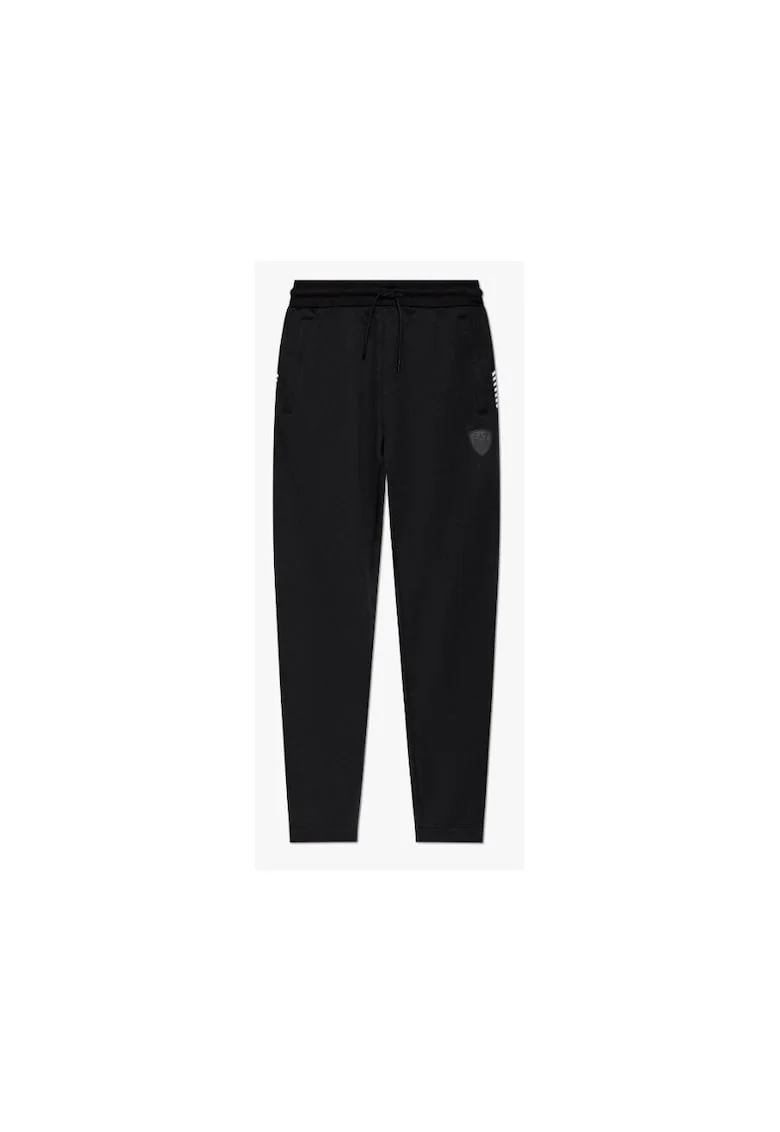 Pantaloni sport barbati Emporio Armani, negru, poliester-bumbac