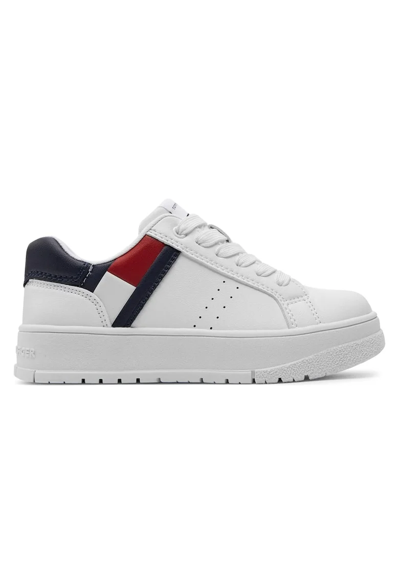 Pantofi sport  pentru Fete, flag low cut lace-up sneaker, T3X9-33356-1355100, Alb, Alb