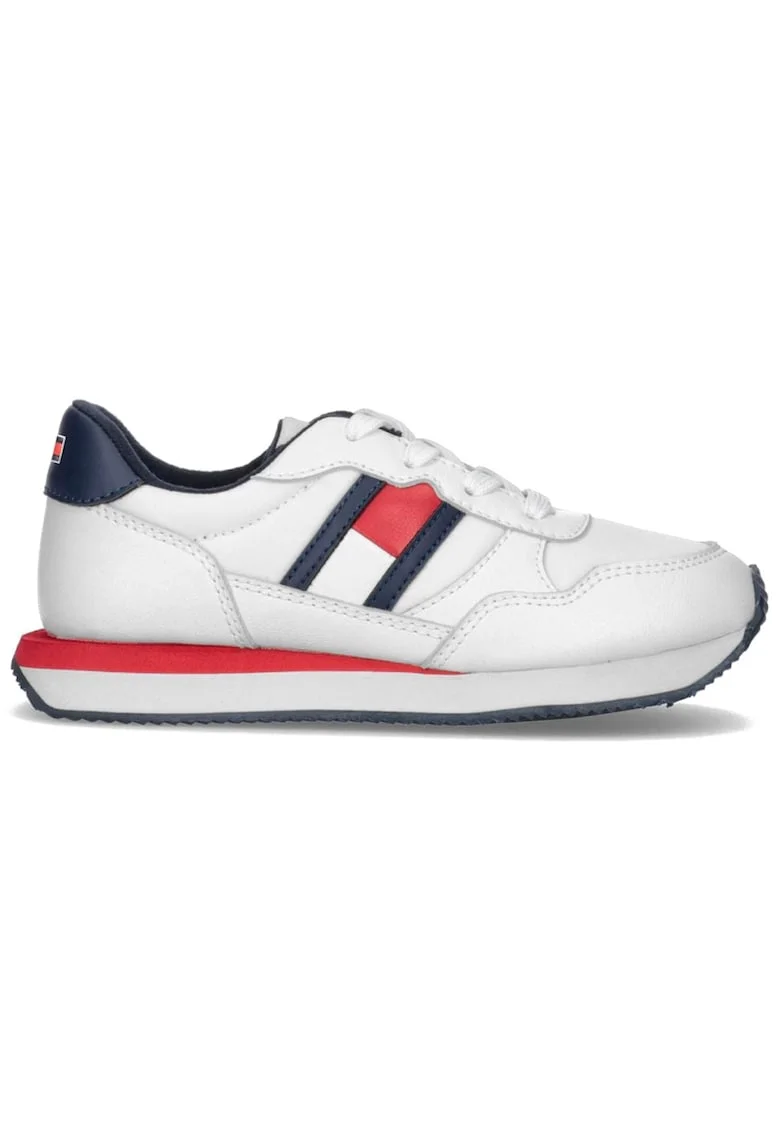 Pantofi sport  pentru Fete, flag low cut lace-up sneaker, T3X9-33133-0208100, Alb, Alb