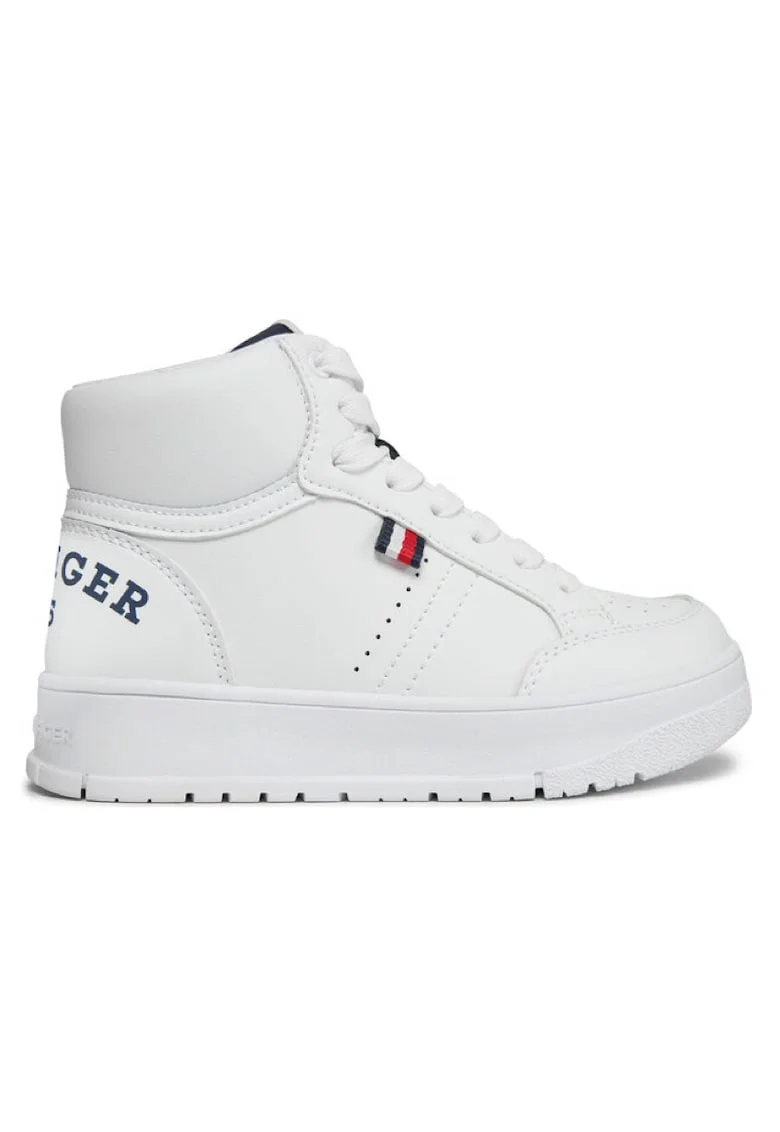 Pantofi sport  pentru Fete, logo high top lace-up sneaker, T3X9-33362-1355X336, Alb, Alb