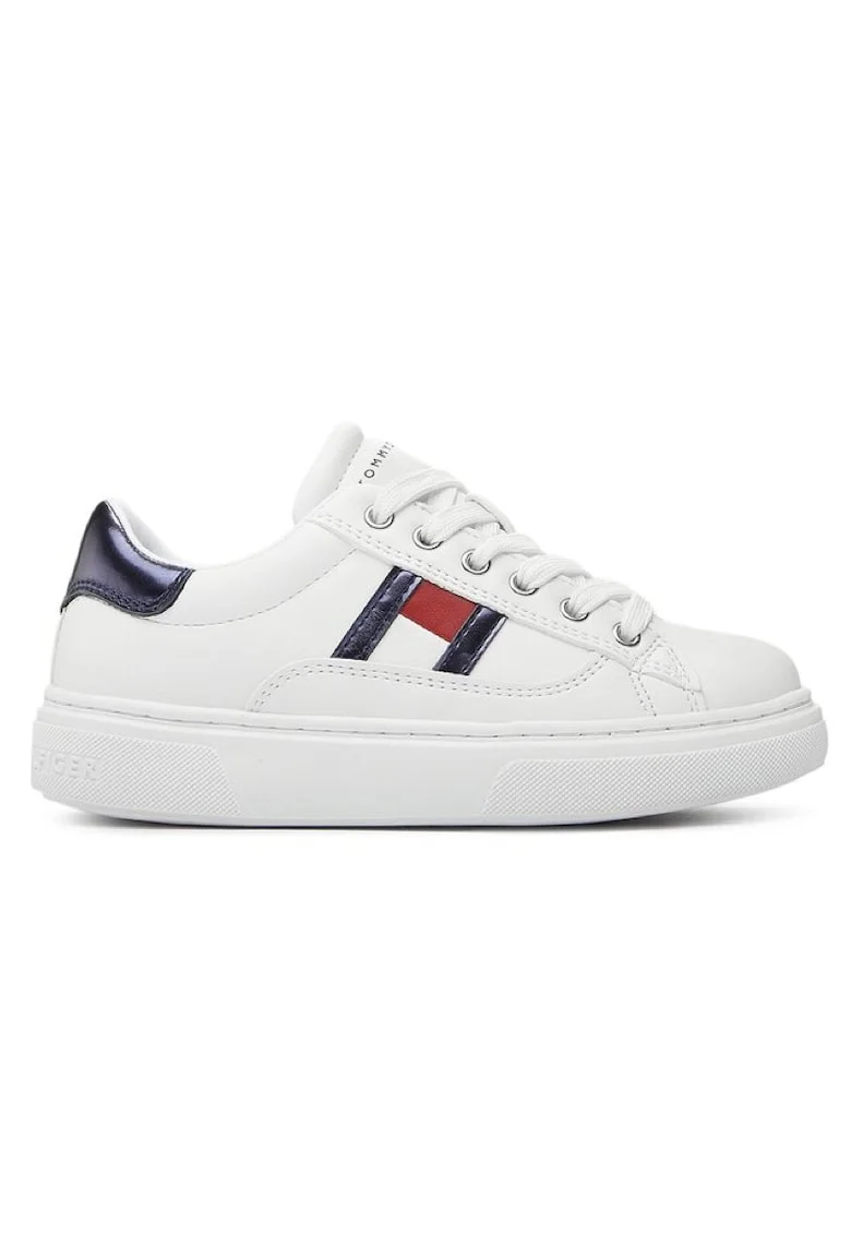 Pantofi sport  pentru Fete, flag low cut lace-up sneaker, T3A9-32966-1355A473, Alb, Alb