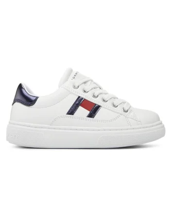 Pantofi sport  pentru Fete, flag low cut lace-up sneaker, T3A9-32966-1355A473, Alb, Alb