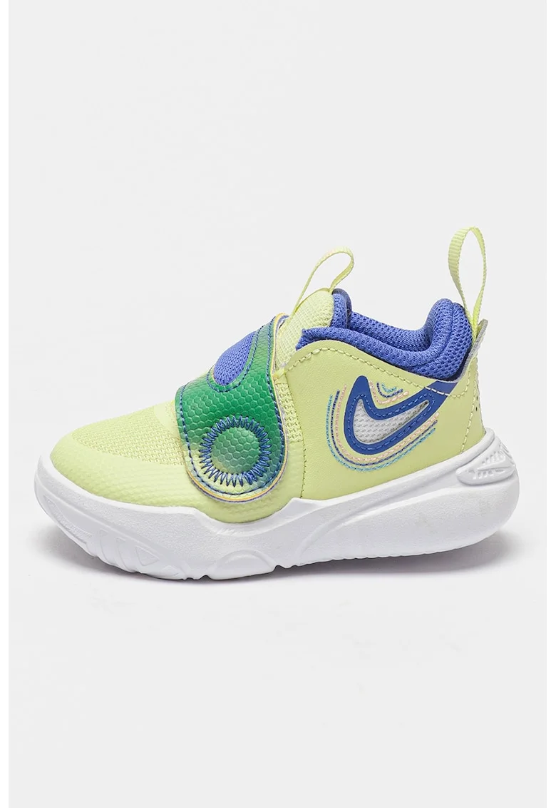 Pantofi cu inchidere velcro pentru antrenament Team Hustle D 11 SE, Verde/Albastru/Verde fistic