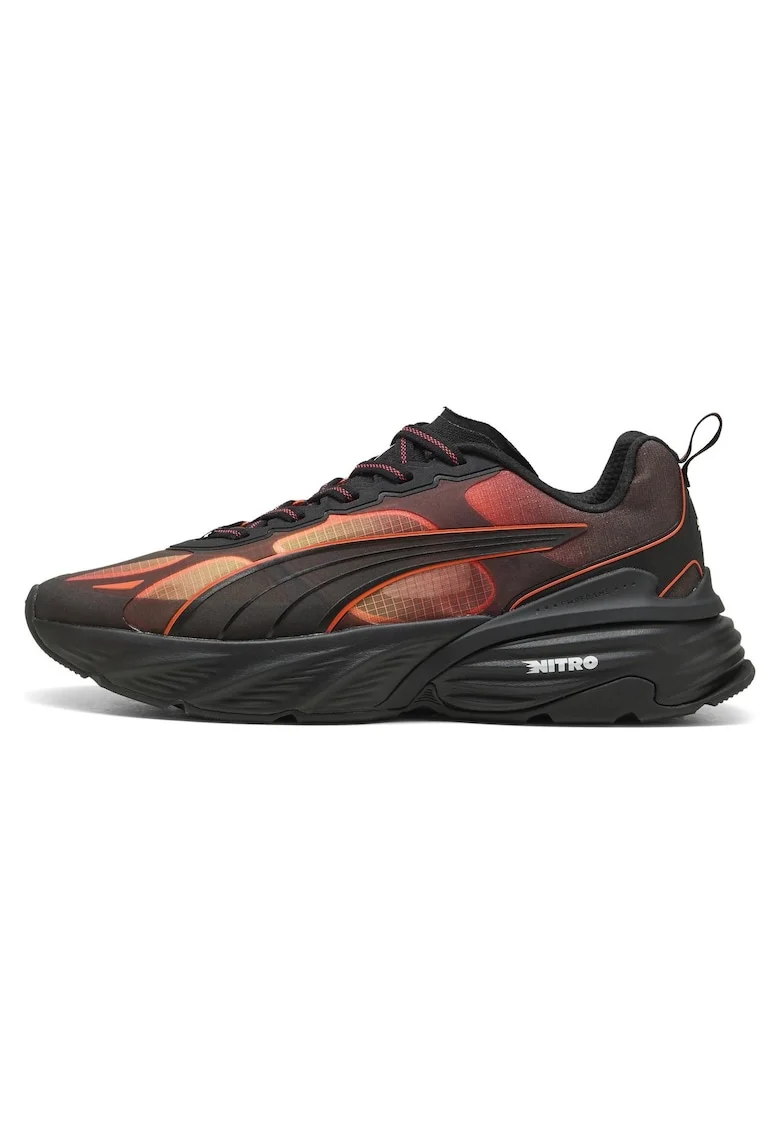 Pantofi sport Fade Nitro V2 cu insertii de plasa, Negru