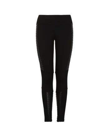 Colanti  pentru Femei, w leggings mix materials, 6RTP73-TJRLZ-1200, Negru, Negru