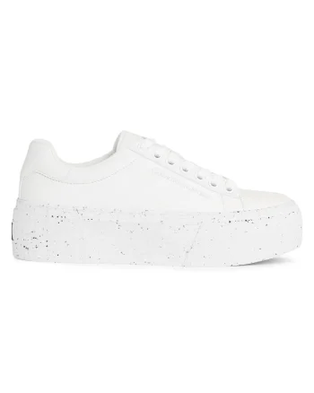 Pantofi sport  pentru Femei, bold vulc flatf low laceup wn, YW0YW01229-0K8, Alb, Alb