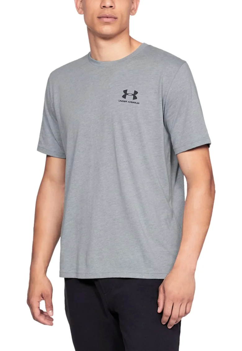 Tricou cu decolteu rotund, pentru fitness Sportstyle, Gri deschis
