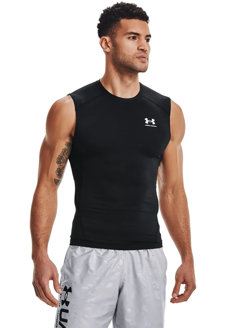 Top slim fit pentru antrenament Armour, Alb/Negru