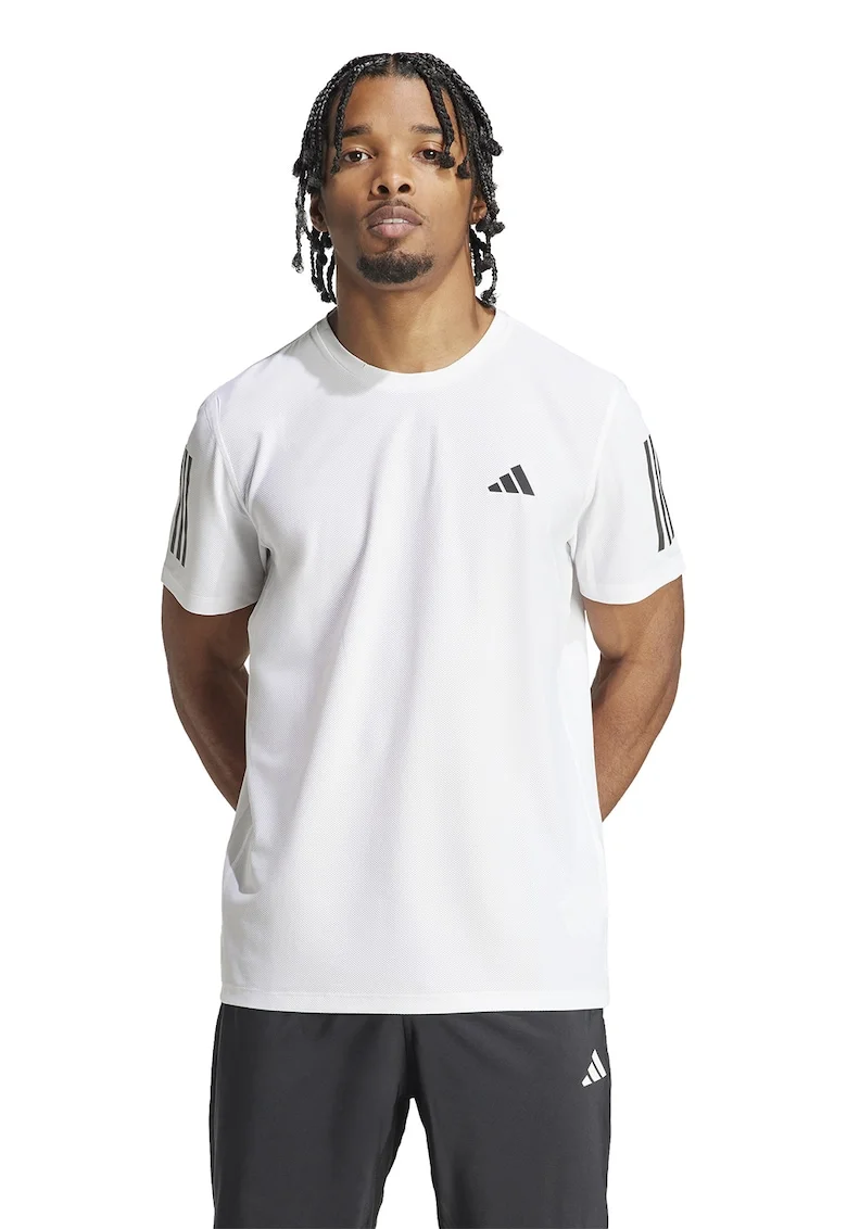 Tricou cu decolteu rotund pentru alergare, Alb