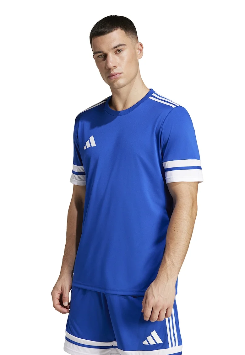 Tricou cu logo, pentru fotbal, Alb/Albastru royal