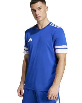 Tricou cu logo, pentru fotbal, Alb/Albastru royal