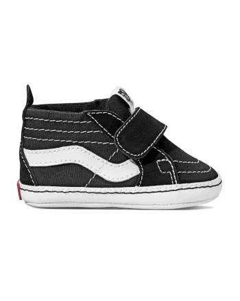 Pantofi de panza si piele intoarsa Sk8-Hi Crib, Negru/Alb
