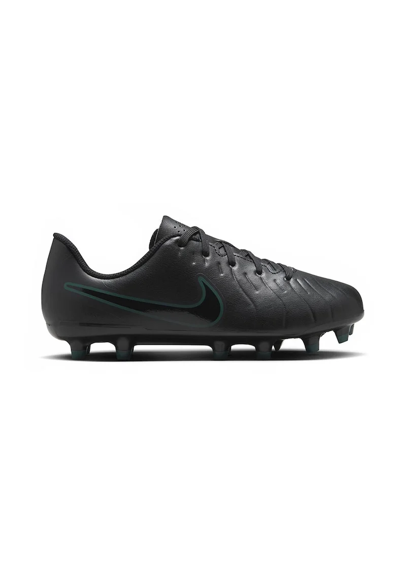 Pantofi de piele ecologica cu crampoane pentru fotbal Legend 10 Club, Negru stins