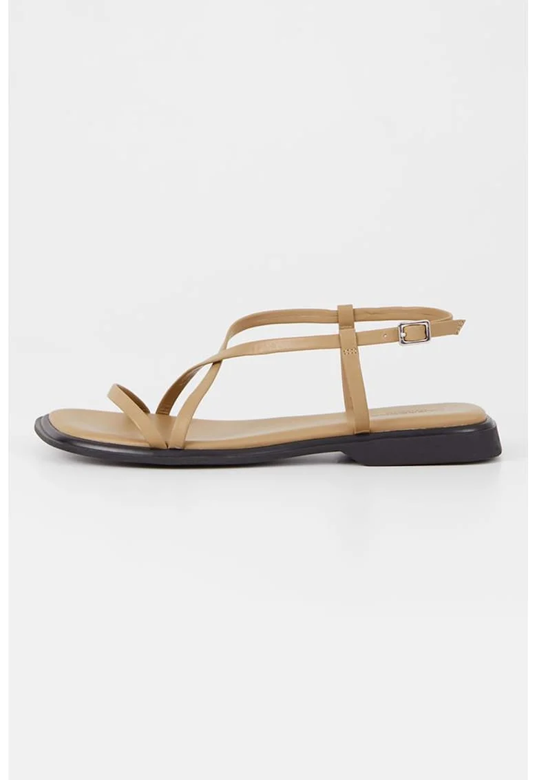 Sandale de piele cu catarama Izzy, Maro camel