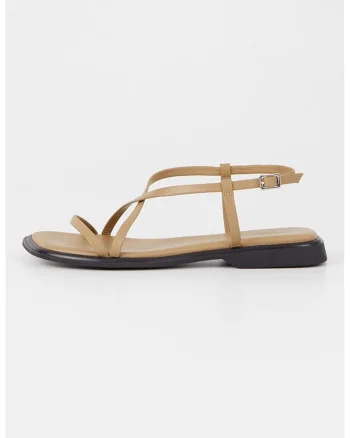 Sandale de piele cu catarama Izzy, Maro camel
