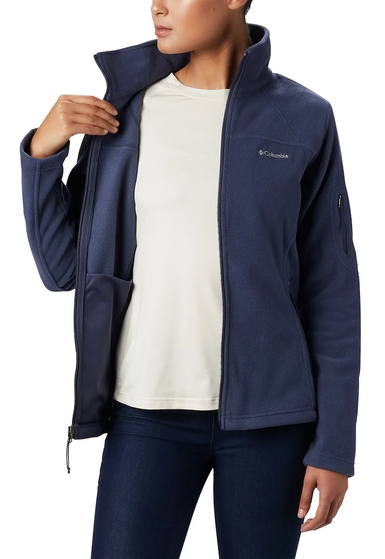 Bluza din fleece cu fermoar pentru trekking Fast Trek II, Albastru prafuit