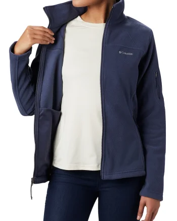 Bluza din fleece cu fermoar pentru trekking Fast Trek II, Albastru prafuit