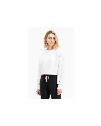 Pulover hanorac  Crewneck Hanorac Alb Bumbac,
