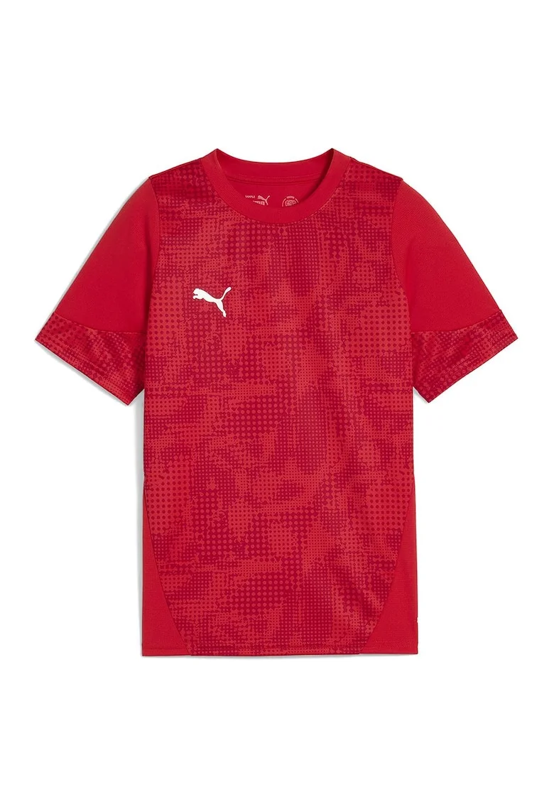 Tricou cu model, pentru fotbal, Rosu vermillion