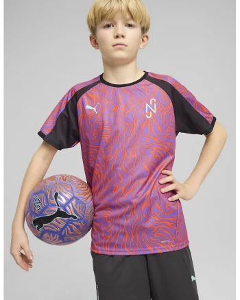Tricou cu imprimeu abstract, pentru fotbal, Portocaliu mandarina/Ametist/Gri antracit