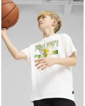 Tricou cu imprimeu logo, pentru baschet, Alb optic/Verde aquamarin