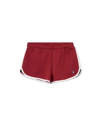 Pantaloni scurti dama,  Saman, Bumbac/Poliester, Rosu