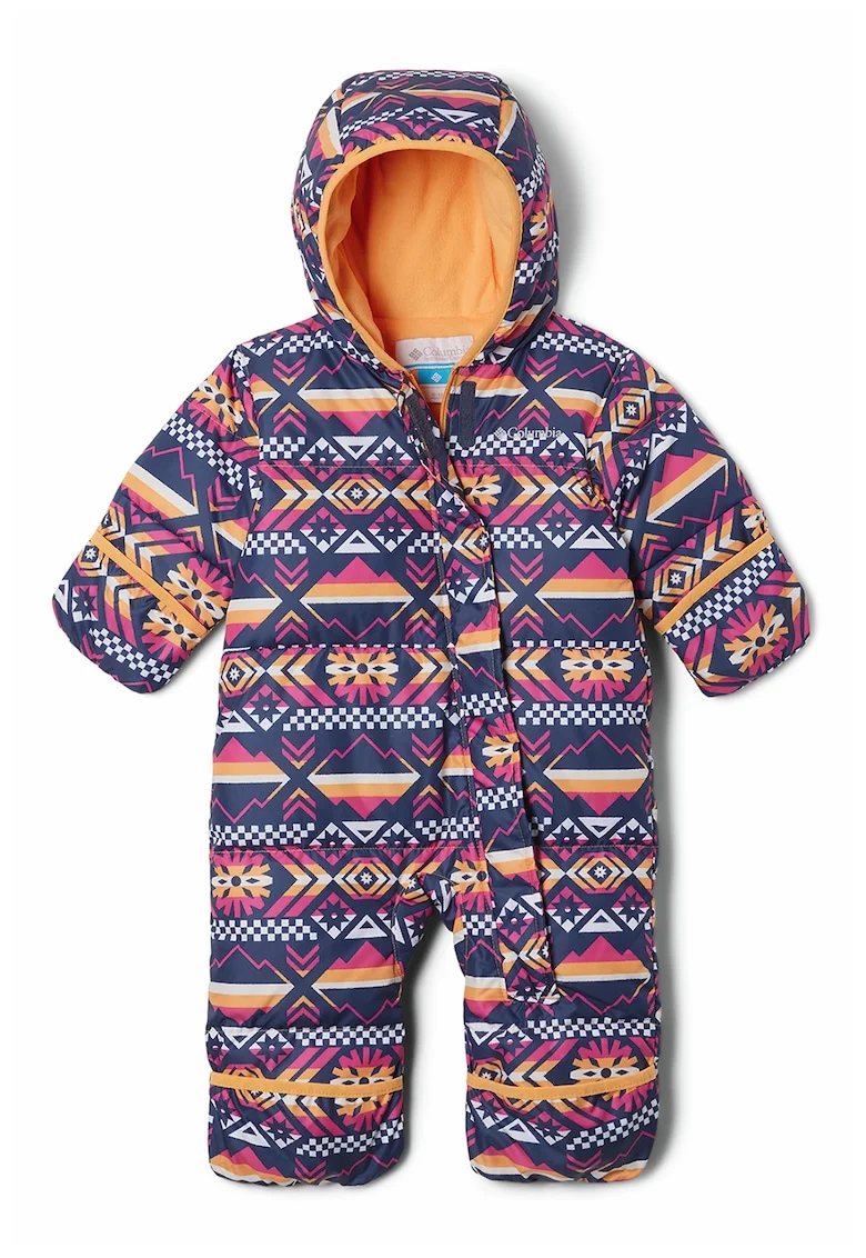 Salopeta cu umplutura de puf, pentru schi si snowboarding Snugly Bunny, Piersica/Bleumarin