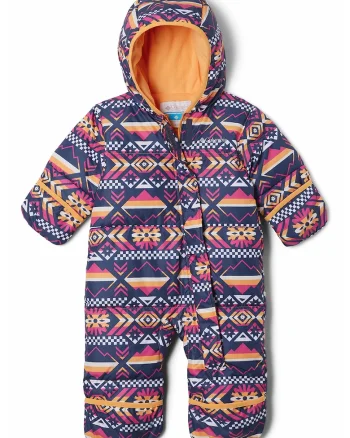 Salopeta cu umplutura de puf, pentru schi si snowboarding Snugly Bunny, Piersica/Bleumarin
