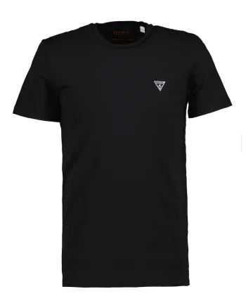 Tricou slim fit cu decolteu la baza gatului, Alb/Negru