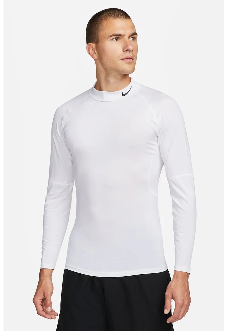 Bluza cu maneci raglan si tehnologie Dri-FIT pentru fitness Pro, Alb/Negru