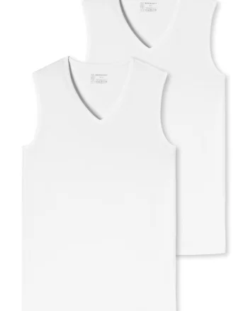 Set de topuri de casa cu decolteu in V - 2 piese, Alb