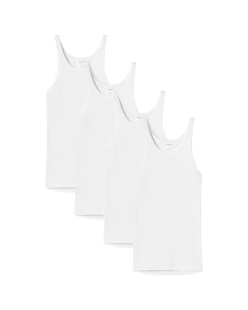 SCHIESSER Unterhemd 2er Pack - Original Doppelripp, Sport-Jacke, ärmellos 13967, Alb