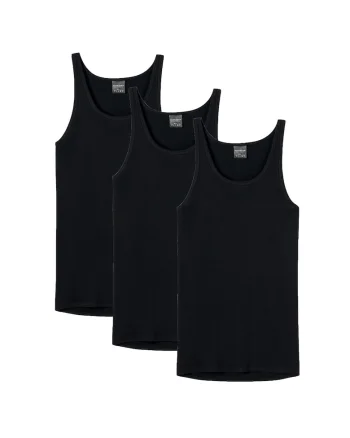 Set de topuri din bumbac - 3 piese, Negru