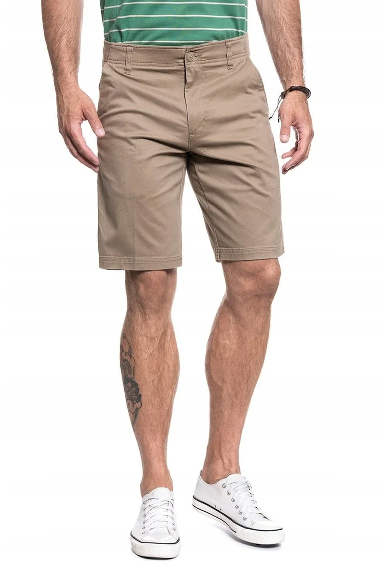 Pantaloni scurti barbati,  COMFORT SHORT, regular fit, bej, bumbac-elastan,