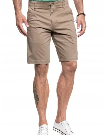 Pantaloni scurti barbati,  COMFORT SHORT, regular fit, bej, bumbac-elastan,