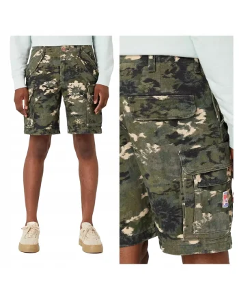 Pantaloni scurti barbati,  model Casey Cargo, verde, 5 buzunare, bumbac,