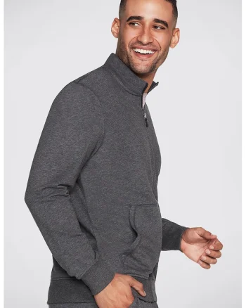 Bluza sport cu fermoar pentru antrenament The Hoodless, Gri melange