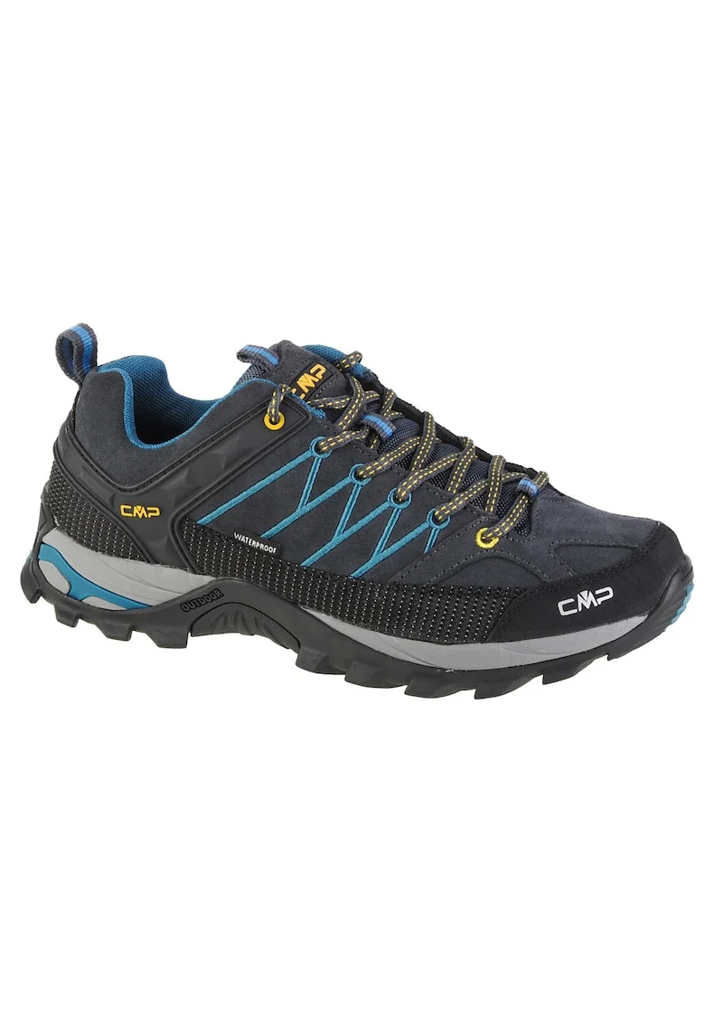 Pantofi de drumetie pentru barbati,  Piele & Stofa, Gri - 68785