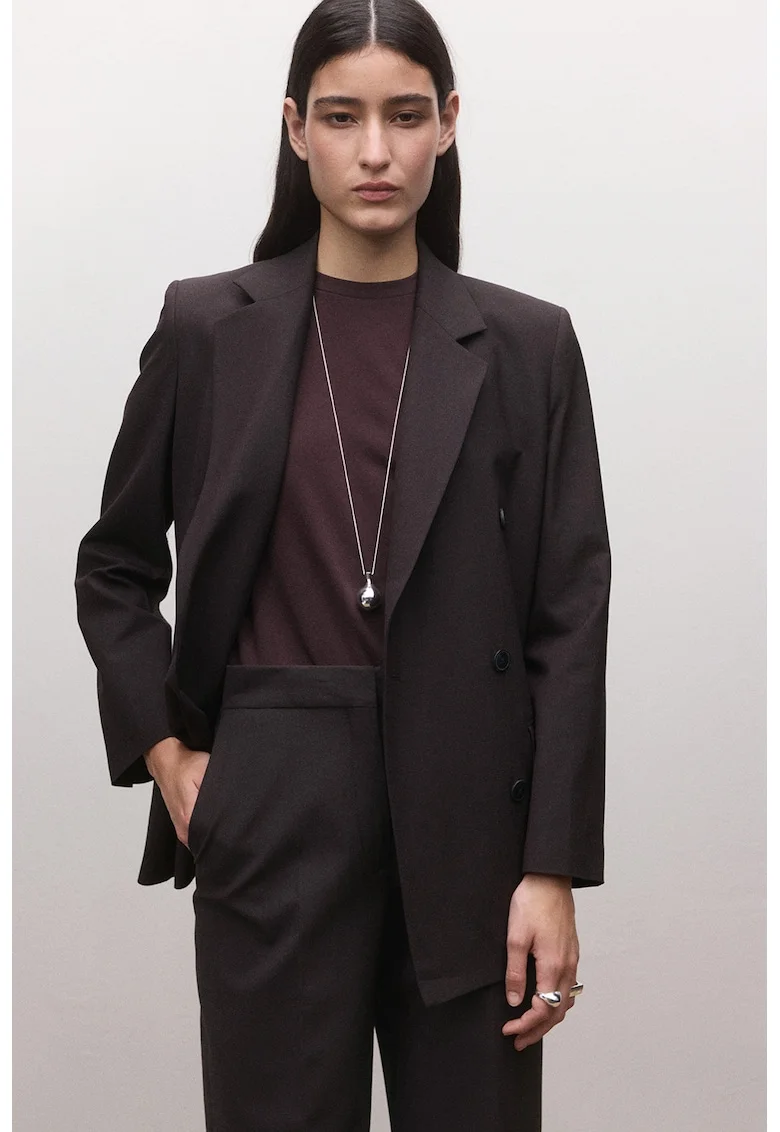 Sacou regular fit din amestec de lana, Violet aubergine