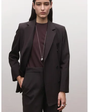 Sacou regular fit din amestec de lana, Violet aubergine