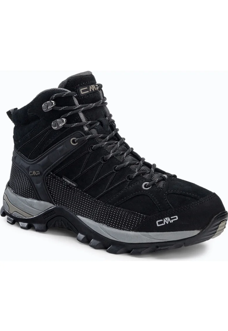 Pantofi de trekking,  Piele, Negru/Gri, Negru/Gri