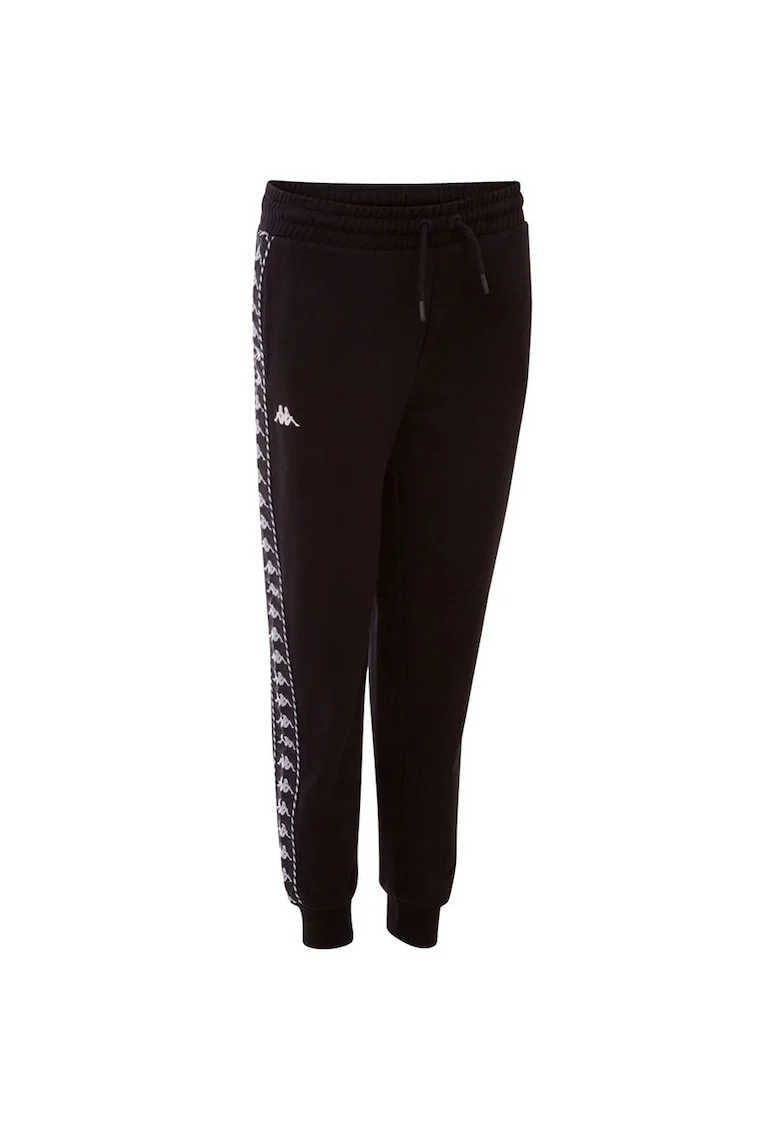 Pantaloni sport barbati,  Bumbac/ Poliester, Negru/ Alb,