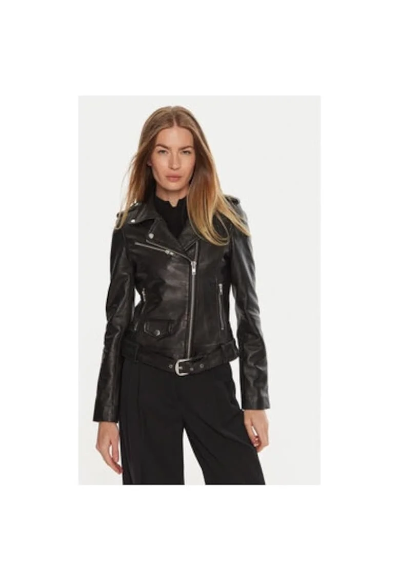 Geaca dama,  304328329, Piele naturala, Negru, Negru