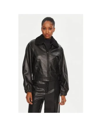 Geaca dama,  305062840, Piele naturala, Negru, Negru