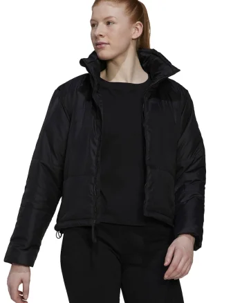 Jacheta crop usoara cu logo pe spate, Negru