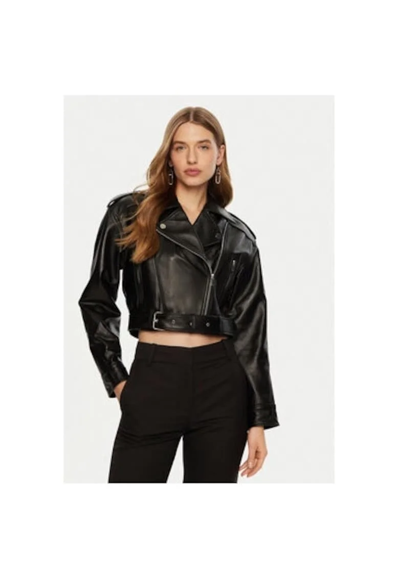 Geaca dama,  304991257, Piele naturala, Negru, Negru