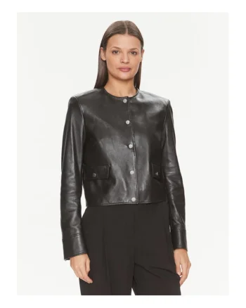 Geaca dama,  303659844, Piele naturala, Negru, Negru