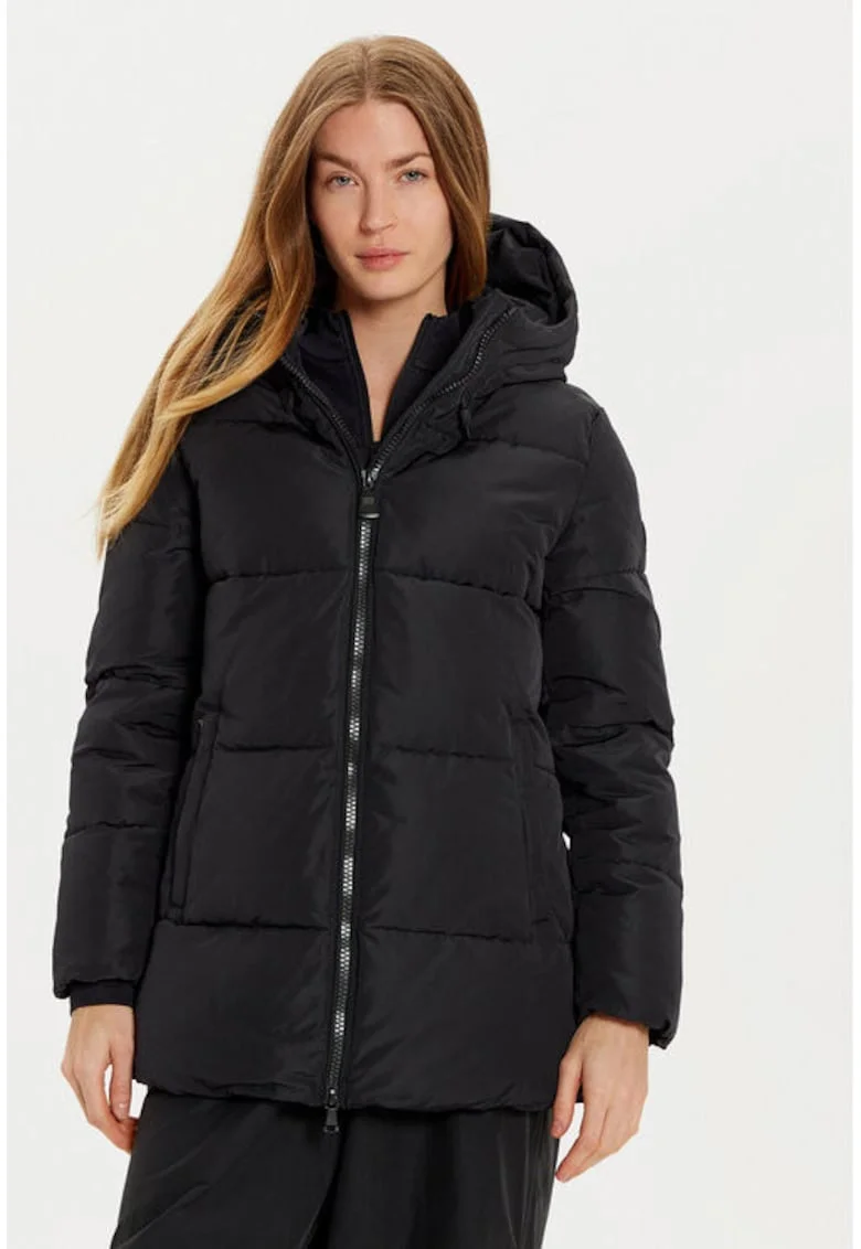 Geaca dama, Emporio Armani  303962661, Poliester, Negru, Negru