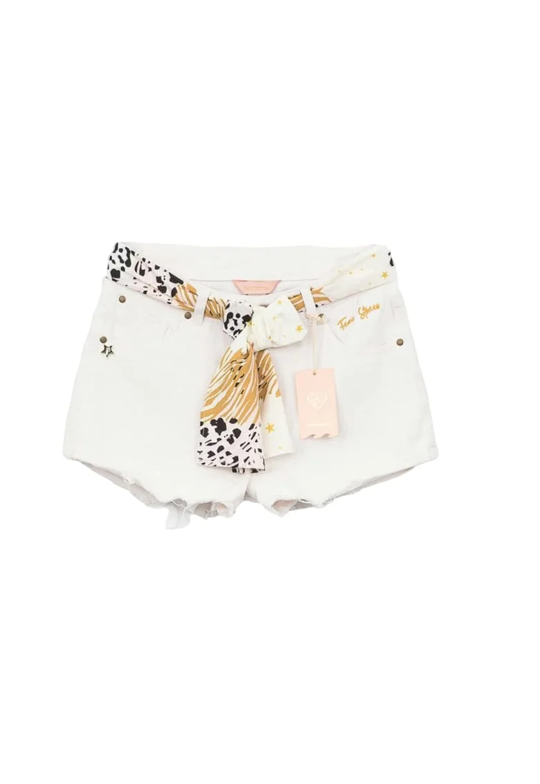Pantaloni scurti  bumbac, alb,